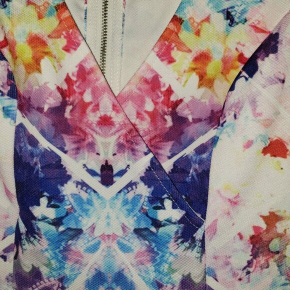 Xenia Boutique US 4 Cap Sleeve Watercolor Mini Dress - Picture 5 of 5